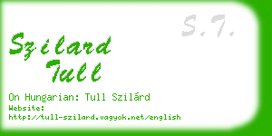szilard tull business card